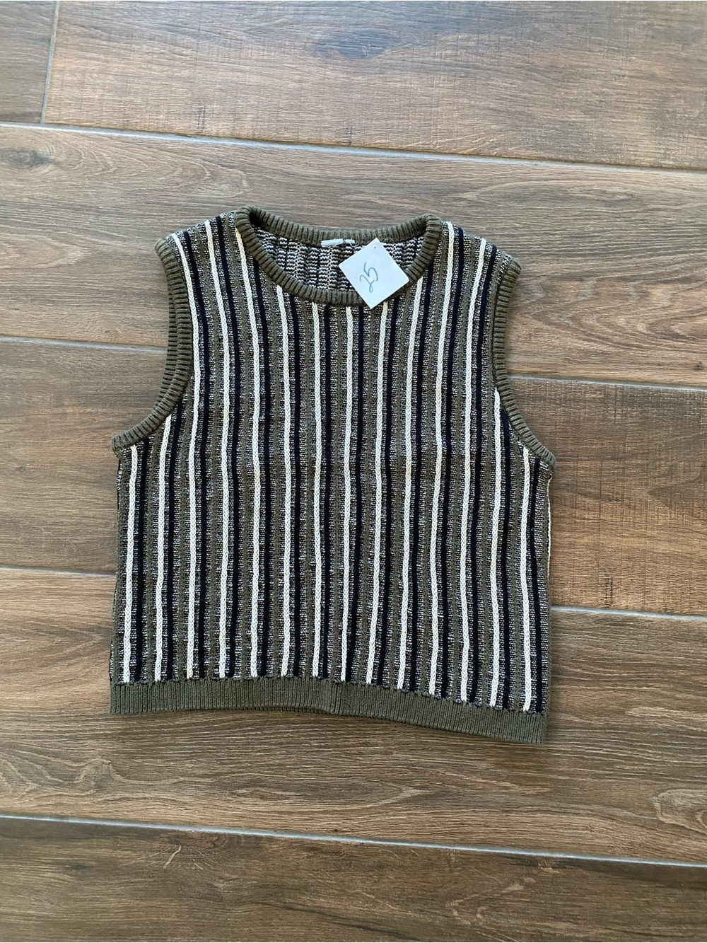 Striped Knit Vest in Black & White Like New